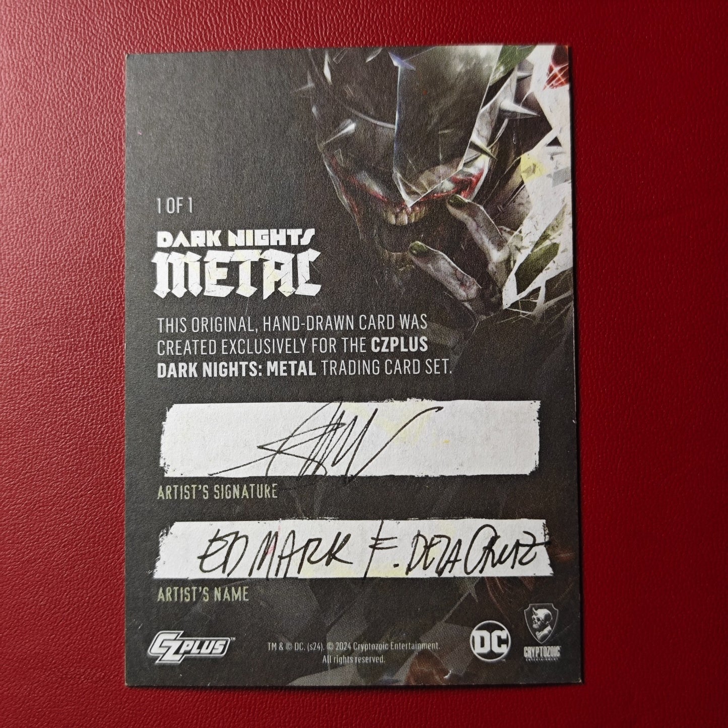 2024 CZPlus Dark Nights Metal Sketch Card Wonder Woman 1/1 Ed Mark F dela Cruz
