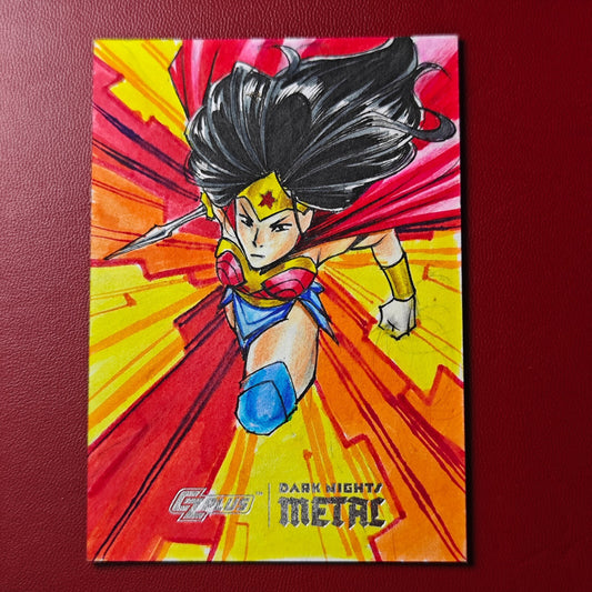 2024 CZPlus Dark Nights Metal Sketch Card Wonder Woman 1/1 Ed Mark F dela Cruz