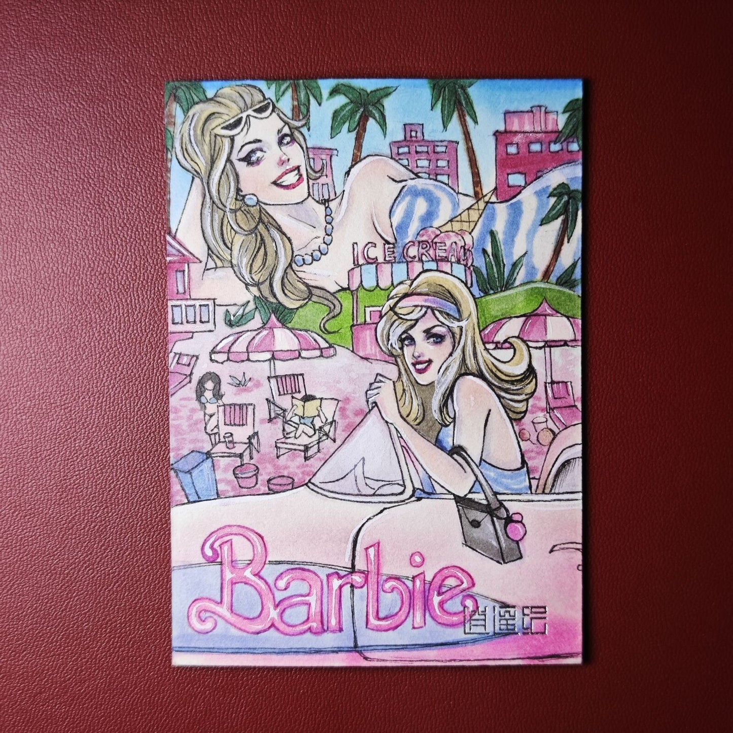 2024 Fashion Barbie 1/1 Hand-Drawn Sketch Card by Yinshan