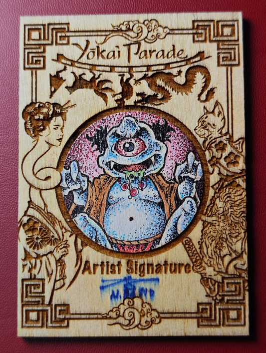 2023 Iconic Creations Yokai Parade Wood Sketch Card 1/1 Norvien Basio Signed