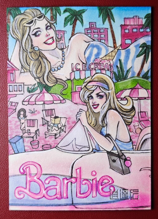 2024 Fashion Barbie 1/1 Hand-Drawn Sketch Card by Yinshan