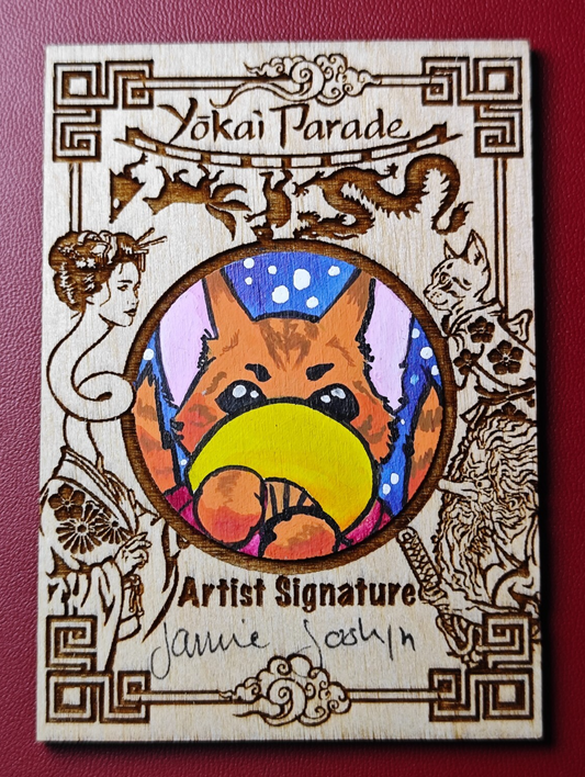 2023 Iconic Creations Yokai Parade Wood Sketch Card 1/1 Jamie Joslyn