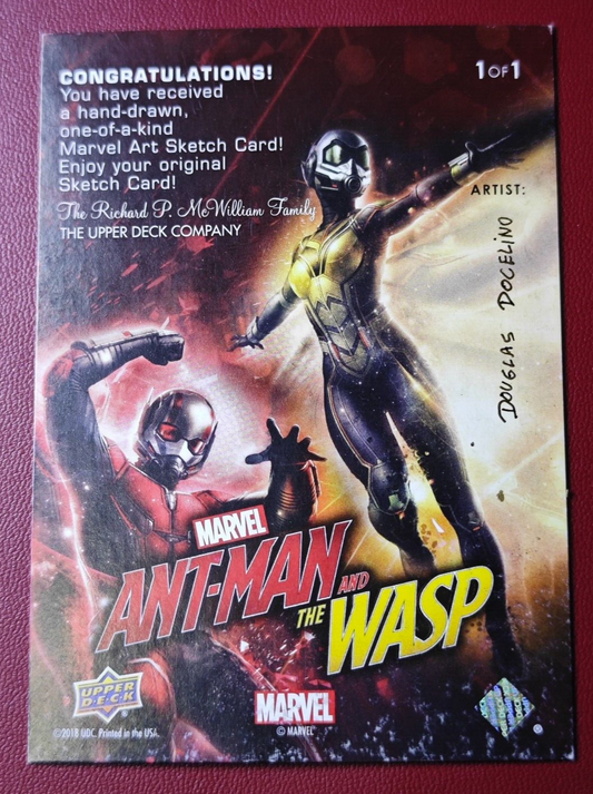 2018 Upper Deck Ant-Man and the Wasp Sketch Card 1/1 Douglas Docelino